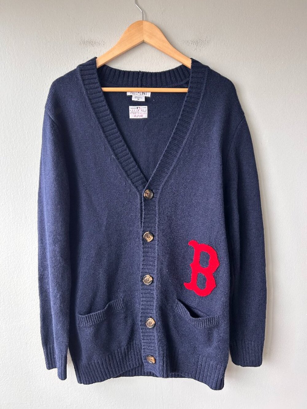 Hillflint Boston Red Sox Cardigan Sweater Navy Red Wool Blend Unisex M MLB